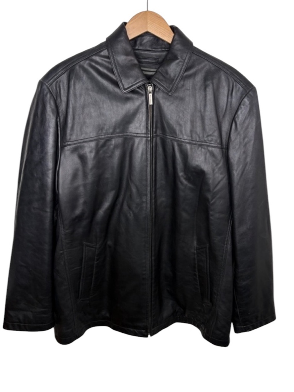 Wilsons Leather Pelle Studio Black Leather Thinsulate Jacket Men Size L